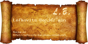 Lefkovits Benjámin névjegykártya